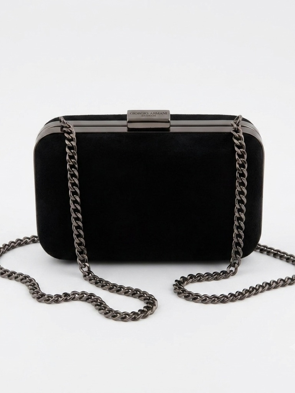 Giorgio Armani Parfums Black Velvet Evening Clutch Chain Bag GWP
